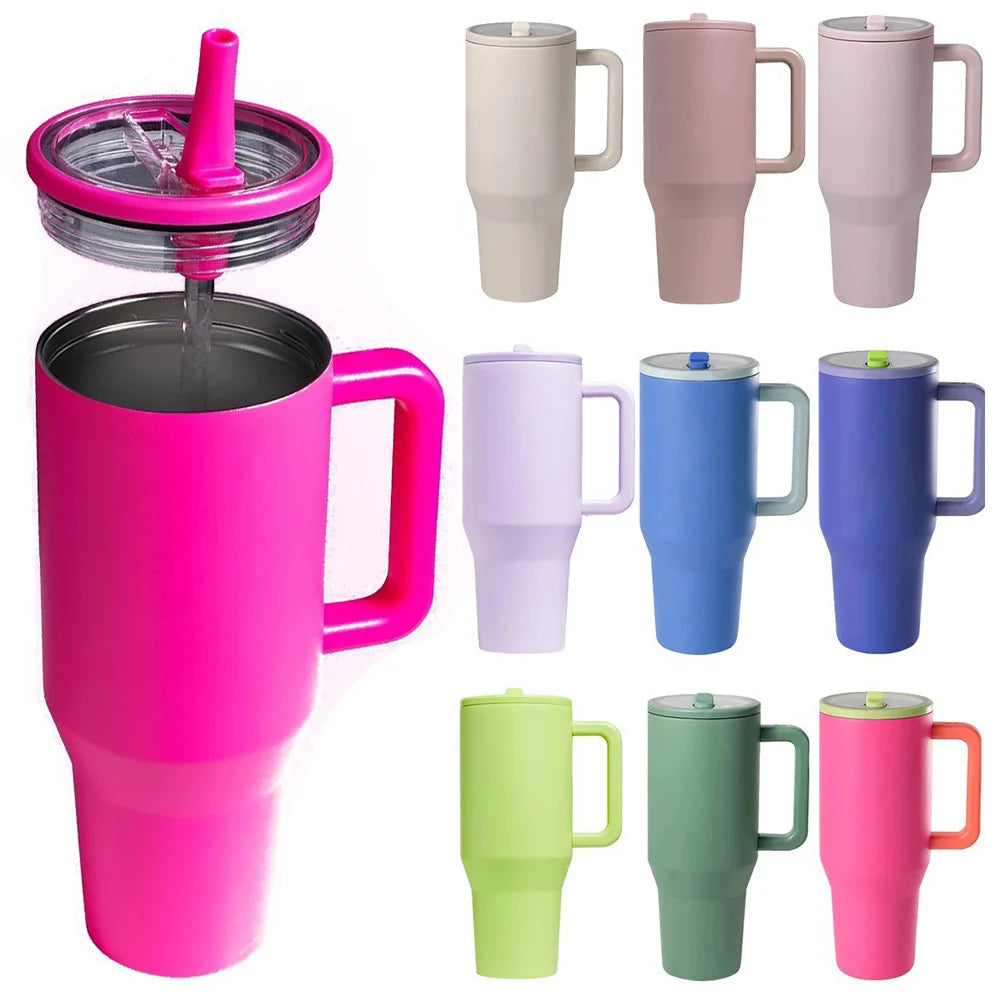 2024 NEW HydroJug 40OZ tumbler Straw Lid Stainless Steel Vacuum Insulated Car Mug Double Wall Thermal Iced Travel Mug Cup
